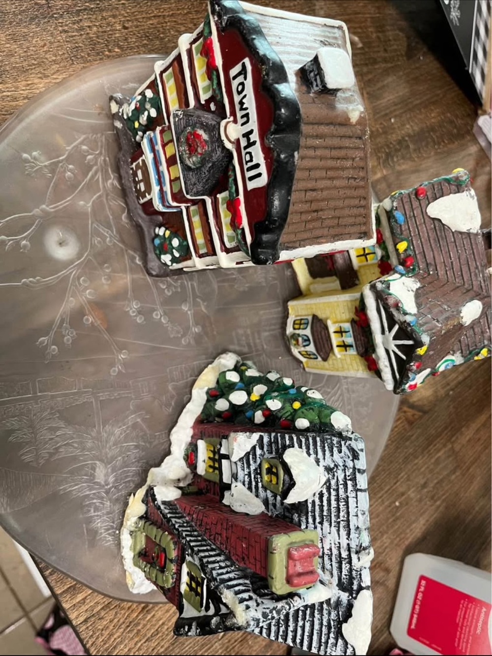 3 pc Christmas village candle set